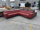 The RS-A6258 Modular Corner Suite with Electric Recliners - Red - Floor Stock available to purchase from Warehouse Furniture Clearance at our next sale event.