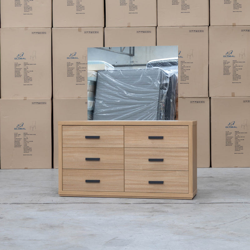 Esca Six Drawer Dresser - Natural