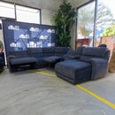 The EXP-11930PRY Modular Corner Suite with Electric Recliner - Charcoal available to purchase from Warehouse Furniture Clearance at our next sale event.