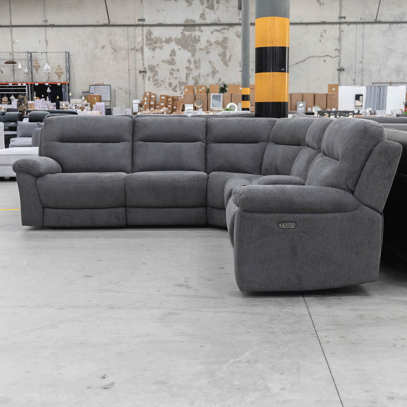 Eathon Modular Electric Corner Lounge - Charcoal
