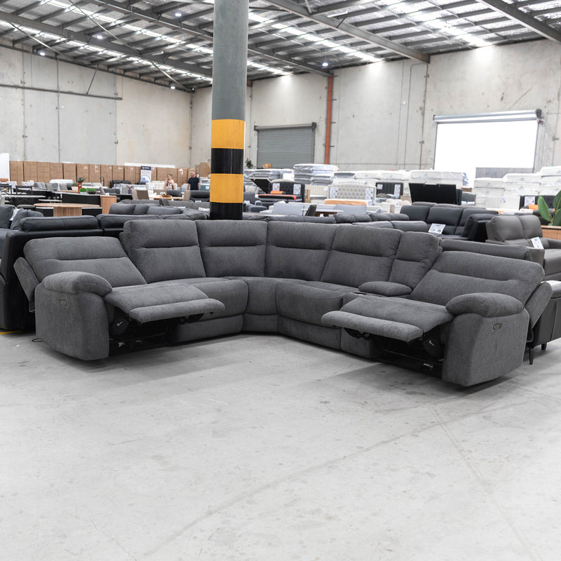 Eathon Modular Electric Corner Lounge - Charcoal