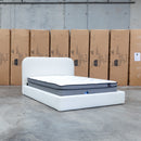 The Elm Double Upholstered Bed - Cream available to purchase from Warehouse Furniture Clearance at our next sale event.