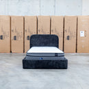 The Elm King Single Upholstered Bed - Black available to purchase from Warehouse Furniture Clearance at our next sale event.