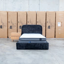 The Elm King Single Upholstered Bed - Black available to purchase from Warehouse Furniture Clearance at our next sale event.