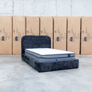 The Elm King Single Upholstered Bed - Black available to purchase from Warehouse Furniture Clearance at our next sale event.