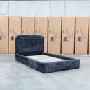 The Elm King Single Upholstered Bed - Black available to purchase from Warehouse Furniture Clearance at our next sale event.