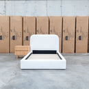 The Elm King Single Upholstered Bed - Cream available to purchase from Warehouse Furniture Clearance at our next sale event.