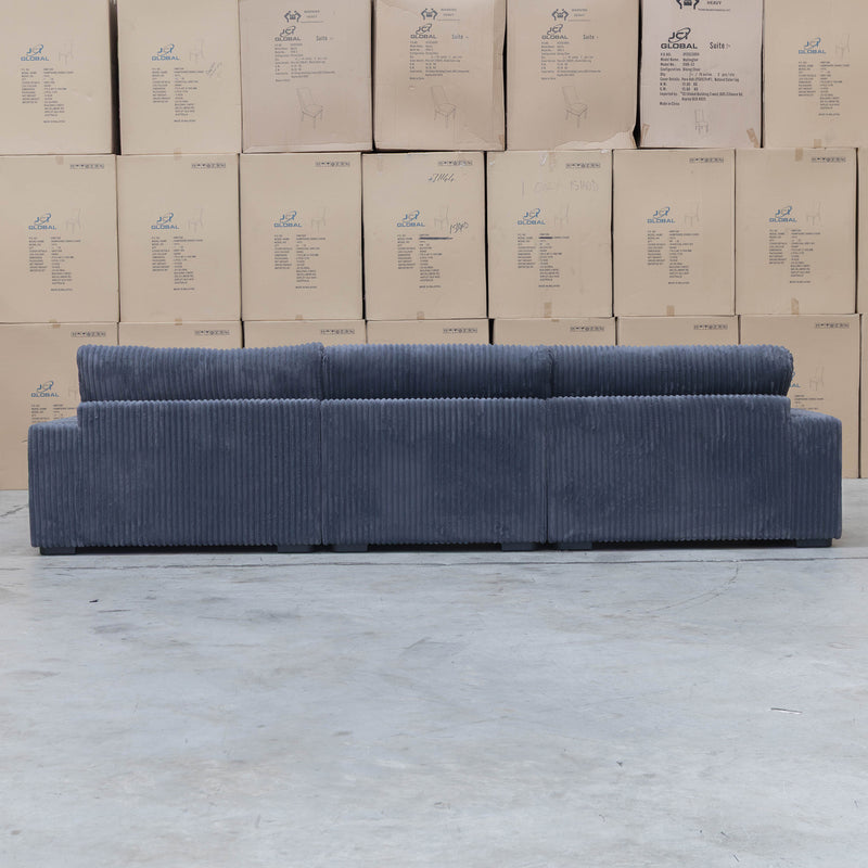 Elona Oversized Plush RHF Chaise Lounge - Black