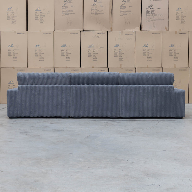 Elona Oversized Plush RHF Chaise Lounge - Grey