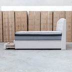 The Emily King Fabric Gas Lift Storage Drawer Bed - Oat White available to purchase from Warehouse Furniture Clearance at our next sale event.