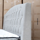 Emily King Fabric Gas Lift Storage Drawer Bed - Oat White