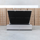 Emily King Fabric Gas Lift Storage Drawer Bed - Oat White