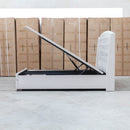 Emily King Fabric Gas Lift Storage Drawer Bed - Oat White
