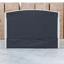 Emily Queen Fabric Gas Lift Storage Drawer Bed - Oat White - Warehouse Furniture Clearance