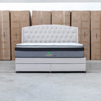 The Emily Double Fabric Gas Lift Storage Drawer Bed - Oat White available to purchase from Warehouse Furniture Clearance at our next sale event.