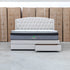 The Emily King Fabric Gas Lift Storage Drawer Bed - Oat White - PRE ORDER Available After 23rd October
