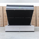 Emily Queen Fabric Gas Lift Storage Drawer Bed - Oat White - Warehouse Furniture Clearance