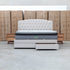 The Emily King Fabric Gas Lift Storage Drawer Bed - Oat White - PRE ORDER Available After 23rd October
