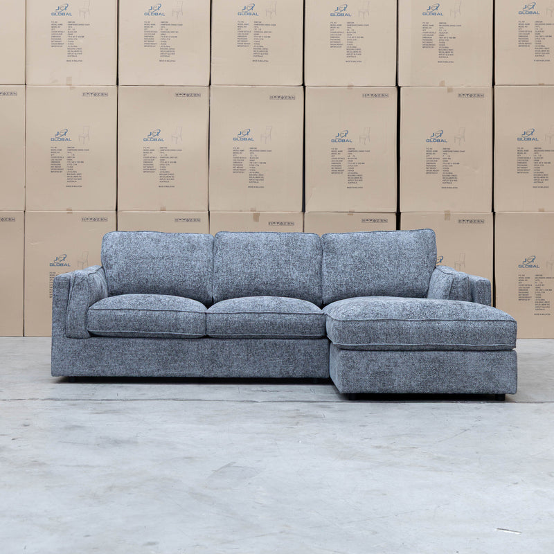 The Enzo RHF Chaise Lounge - Licorice available to purchase from Warehouse Furniture Clearance at our next sale event.