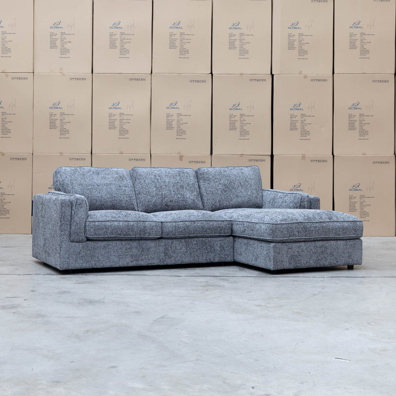 The Enzo RHF Chaise Lounge - Licorice available to purchase from Warehouse Furniture Clearance at our next sale event.