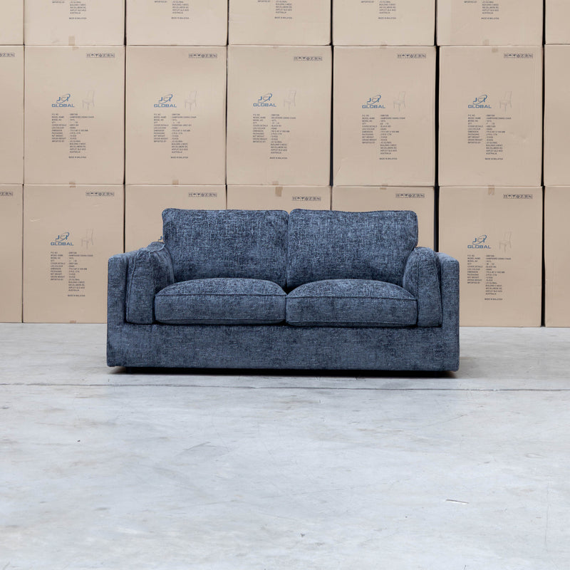 The Enzo Two Seat Sofa - Midnight available to purchase from Warehouse Furniture Clearance at our next sale event.
