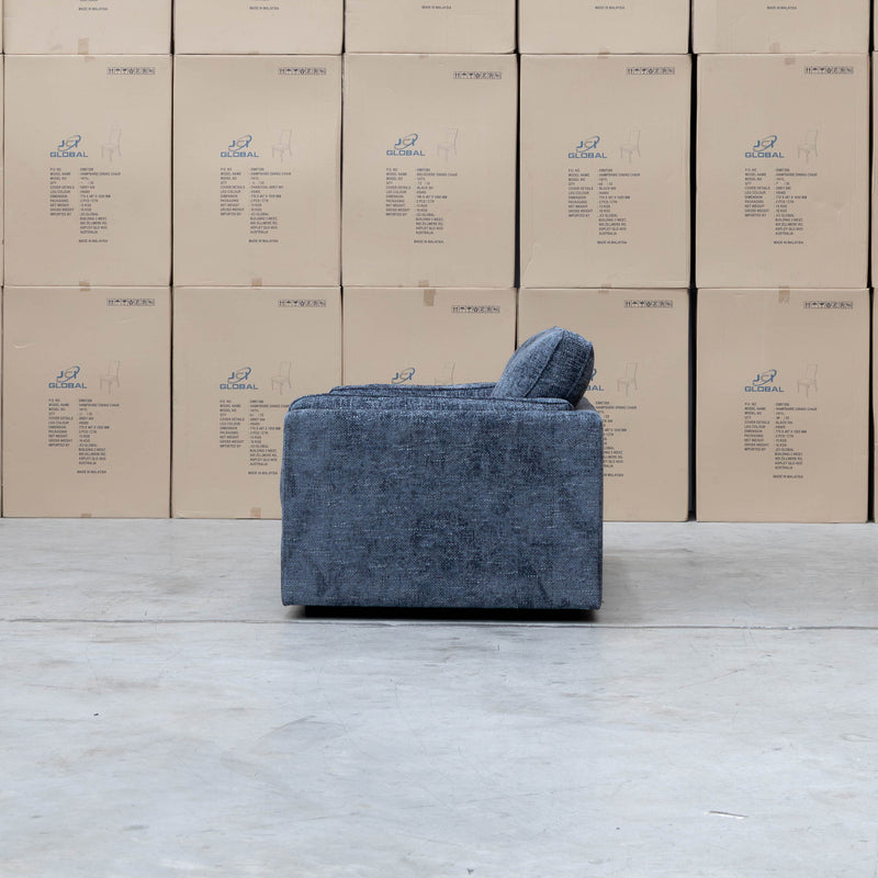The Enzo Two Seat Sofa - Midnight available to purchase from Warehouse Furniture Clearance at our next sale event.