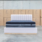 The Esperance King Fabric Gas Lift Storage Bed - Beige available to purchase from Warehouse Furniture Clearance at our next sale event.