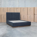 The Esperance King Fabric Gas Lift Storage Bed - Charcoal available to purchase from Warehouse Furniture Clearance at our next sale event.