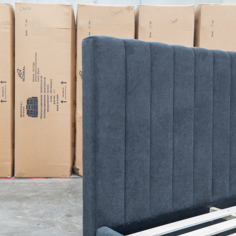 The Esperance Queen Fabric Gas Lift Storage Bed - Charcoal