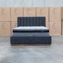 The Esperance King Fabric Gas Lift Storage Bed - Charcoal available to purchase from Warehouse Furniture Clearance at our next sale event.