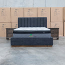 The Esperance King Fabric Gas Lift Storage Bed - Charcoal available to purchase from Warehouse Furniture Clearance at our next sale event.