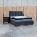 The Esperance King Fabric Gas Lift Storage Bed - Charcoal available to purchase from Warehouse Furniture Clearance at our next sale event.