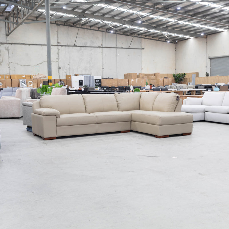 The La-Z-Boy Euro RHF Corner Chaise Lounge - Bermuda Taupe - Floor Stock available to purchase from Warehouse Furniture Clearance at our next sale event.