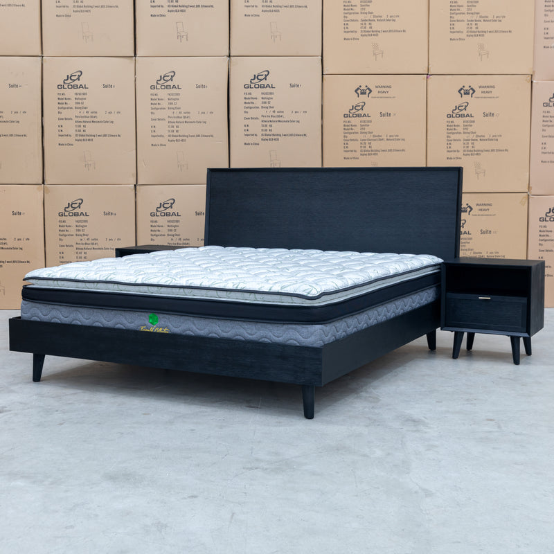 The Andean Hardwood King Bed available to purchase from Warehouse Furniture Clearance at our next sale event.