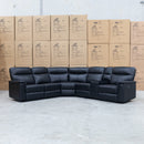 The Laurent Leather Modular Corner Lounge with Electric Recliners - Black available to purchase from Warehouse Furniture Clearance at our next sale event.