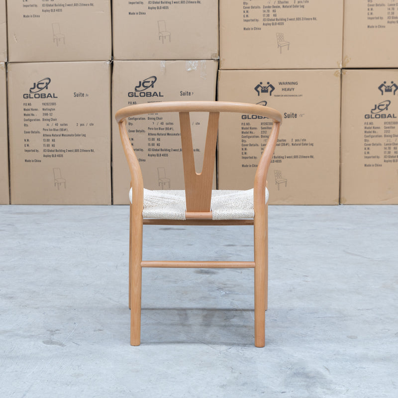 The Arc Wishbone Dining Chair - Natural/Natural available to purchase from Warehouse Furniture Clearance at our next sale event.