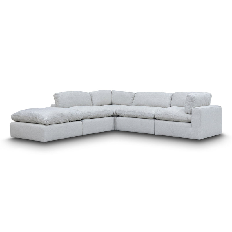 The Palermo Feather & Foam Modular Corner Lounge With Ottoman - Natural available to purchase from Warehouse Furniture Clearance at our next sale event.