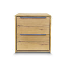 The Newfarm Distressed Oak Two Drawer Hardwood Bedside - Available After 15th November available to purchase from Warehouse Furniture Clearance at our next sale event.