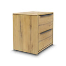 The Newfarm Distressed Oak Two Drawer Hardwood Bedside available to purchase from Warehouse Furniture Clearance at our next sale event.