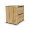 The Newfarm Distressed Oak Two Drawer Hardwood Bedside available to purchase from Warehouse Furniture Clearance at our next sale event.