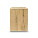 The Newfarm Distressed Oak Two Drawer Hardwood Bedside available to purchase from Warehouse Furniture Clearance at our next sale event.