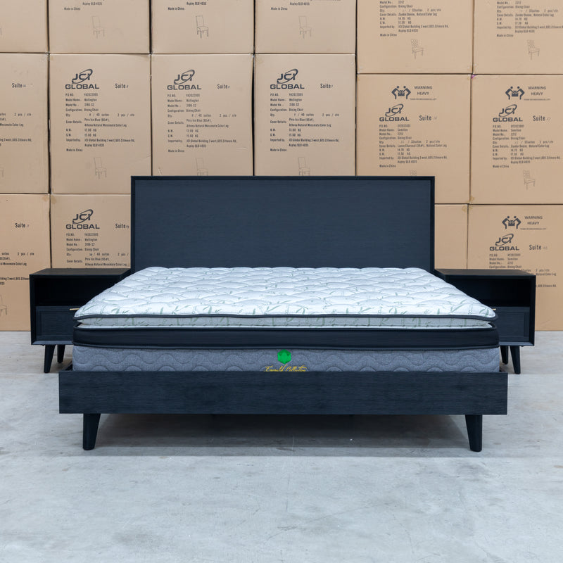 The Andean Hardwood King Bed available to purchase from Warehouse Furniture Clearance at our next sale event.