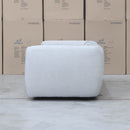 The Fara Curved Fabric Four Seat Sofa - Cloud available to purchase from Warehouse Furniture Clearance at our next sale event.