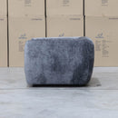 The Fara Curved Fabric Armchair - Steel available to purchase from Warehouse Furniture Clearance at our next sale event.