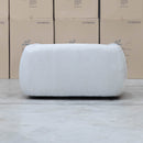 The Fara Curved Fabric Armchair - Cloud available to purchase from Warehouse Furniture Clearance at our next sale event.
