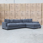 The Fate Deep Seat Feather & Foam RHF Chaise Lounge - Pewter - Available After 28th August available to purchase from Warehouse Furniture Clearance at our next sale event.