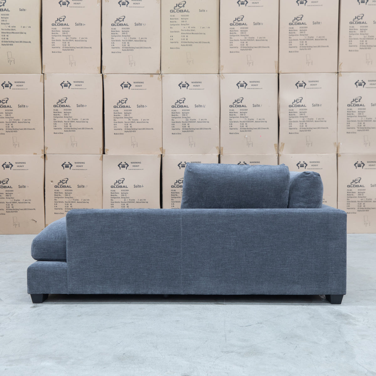 The Fate Deep Seat Feather & Foam RHF Chaise Lounge - Pewter - Available After 28th August available to purchase from Warehouse Furniture Clearance at our next sale event.