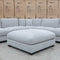 The Fate Feather & Foam Ottoman - Bluefox available to purchase from Warehouse Furniture Clearance at our next sale event.