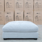 The Fate Feather & Foam Ottoman - Bluefox - PRE ORDER Available After 3rd November available to purchase from Warehouse Furniture Clearance at our next sale event.