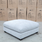 The Fate Feather & Foam Ottoman - Bluefox - PRE ORDER Available After 3rd November available to purchase from Warehouse Furniture Clearance at our next sale event.